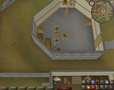 Search the boxes in the house near the south entrance to Varrock..png